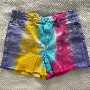Judy Blue Tie-Dye Jean Shorts - Yellow, Blue, Pink, Purple